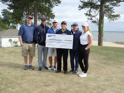 Pictured above from left to right: Stephen Harris, Aaron Ames, North River Construction; Lee Haywood, Haywood Floor Covering; Jim Mears, BayPort Credit Union; and Ben Renko, Lori Hiers, DataSearch.