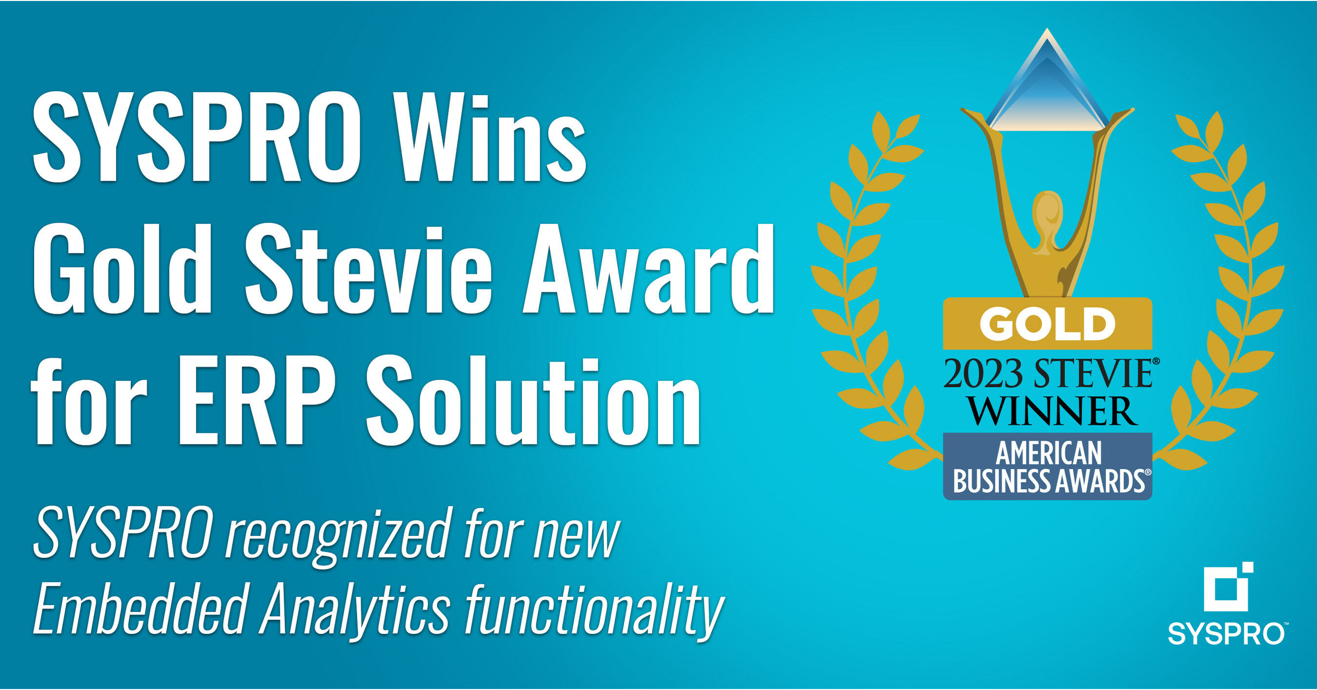 SYSPRO Honored as Gold Stevie® Award Winner for its ERP Solution In