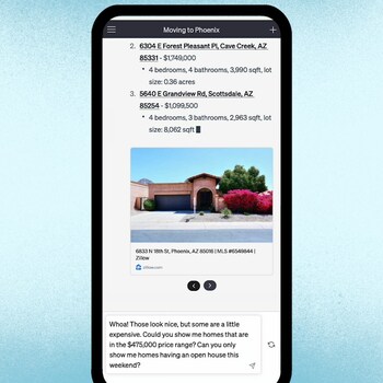 The Zillow ChatGPT plugin gives users a new way to discover real estate listings. (PRNewsfoto/Zillow)