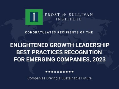 Frost & Sullivan Institute congratulates all the recipients of the Enlightened Growth Leadership Awards for Emerging Companies, 2023