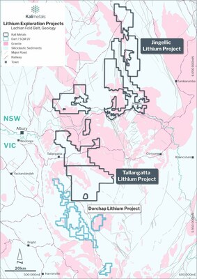 Figure 4: Location of Jingellic (NSW) and Tallangatta (VIC) Lithium Projects (CNW Group/Karora Resources Inc.)