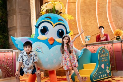 Wavey the Peacock will parade through the integrated resort, presenting gifts to kids.