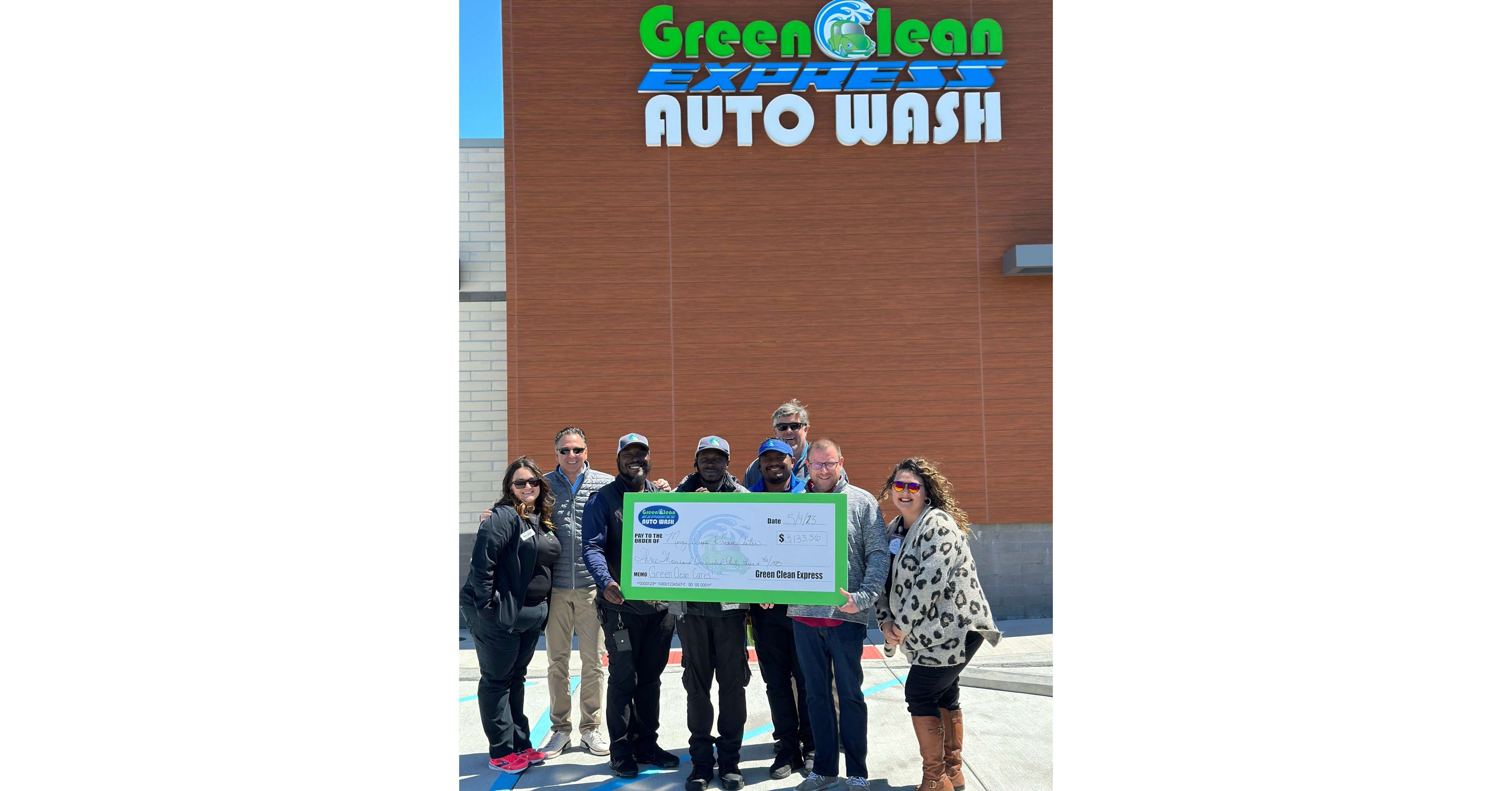 Green Clean Express Auto Wash; Raises 3,100 to Benefit Mercy Drops