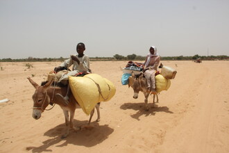 As conflict escalates in Sudan, refugees arrive in the Chadian village of Koufroun. (CNW Group/UNICEF Canada)