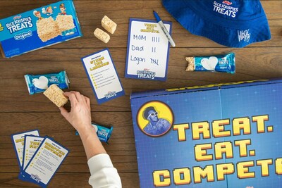 The limited-edition "Treat. Eat. Compete." game set is complete with five sweet and silly games all centered around the beloved Rice Krispies Treats® bar.