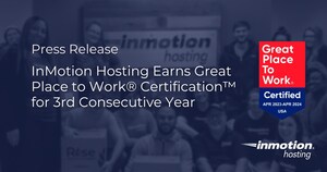 InMotion Hosting Earns 2023 Great Place to Work® Certification™ for 3rd Consecutive Year