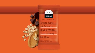 RXBAR® A.M. bars have a brand-new flavor to start your day: Peanut Butter Dark Chocolate. (Photo Credit: Kellogg Company)