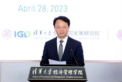 Wang Xiqin, president of Tsinghua University, speaks at the convening event of LAC ambassadors at Tsinghua University in Beijing, April 28, 2023. [Photo/China.org.cn]