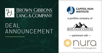 Brown Gibbons Lang & Company (BGL) is pleased to announce a new partnership between Capitol Pain Institute (CPI), a leading interventional pain management provider and a portfolio company of Iron Path Capital, and Nura Pain Clinics (Nura). BGL’s Healthcare & Life Sciences investment banking team acted as the exclusive financial advisor to CPI. The specific terms of the transaction were not disclosed.