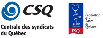 Logos de la Centrale des syndicats du Qubec (CSQ) et de la Fdration de la Sant du Qubec (FSQ-CSQ) (Groupe CNW/CSQ)