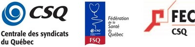 Logos de la CSQ, FSQ-CSQ et FEC-CSQ (Groupe CNW/CSQ)