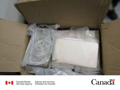 Cocane prsume saisie au pont Ambassador le 17 avril 2023 (Groupe CNW/Agence des services frontaliers du Canada)