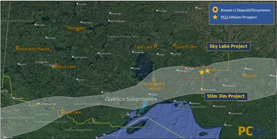 Figure 4 – Lithium Deposits and Occurrences of NW Ontario (CNW Group/Targa Exploration Corp.)