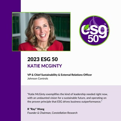 “Katie McGinty exemplifies the kind of leadership needed right now, with an undaunted vision for a sustainable future, and operating on the proven principle that ESG drives business outperformance,” said R “Ray” Wang, founder and CEO of Constellation Research.