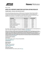 ATCO LTD. REPORTS DIRECTOR ELECTION VOTING RESULTS