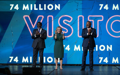 From Left to Right: Terry Prather, senior advisor for Lift Orlando; Casandra Matej, president and CEO of Visit Orlando; Orange County Mayor Jerry L. Demings