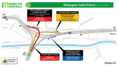 changeur Saint-Pierre, 12 au 15 mai (Groupe CNW/Ministre des Transports et de la Mobilit durable)
