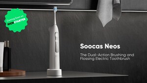 Soocas annonce le lancement de Neos sur Kickstarter, une brosse à dents électrique révolutionnaire à double action de brossage et de fil dentaire