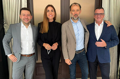 From left to right: Fernando Matzkin, Chief Business Officer for Europe of Globant; Patricia Pomies, Chief Operating Officer of Globant; Frédéric Lasnier, Co-founder and CEO of Pentalog; and Martin Migoya, co-founder and CEO of Globant.