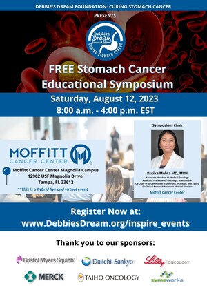 Debbie's Dream Foundation: Curing Stomach Cancer Hosts Free Stomach Cancer Educational Symposium in Partnership with Moffitt Cancer Center