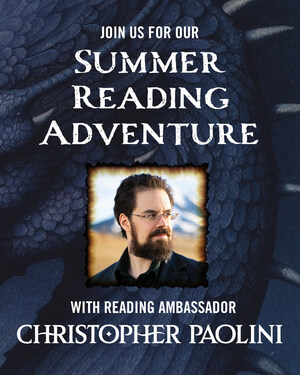 Books-A-Million Announces Internationally Bestselling Author Christopher Paolini as Official Ambassador for Kids' Summer Reading Adventure Program