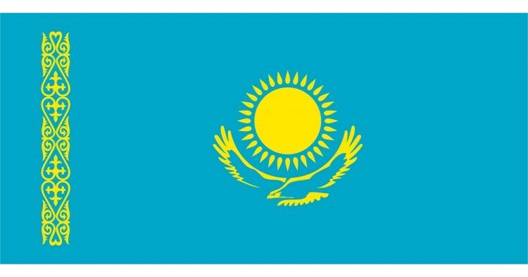 Kazakhstan Hockey Fans Unfurled the Largest Flag of Kazakhstan in Riga