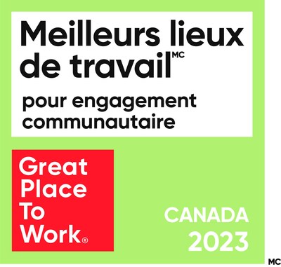 Meilleurs lieux de travail pour engagement communitaire (Groupe CNW/Hyundai Auto Canada Corp.)