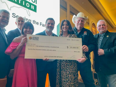 Henry Repeating Arms presenting a $25,000 donation to Border Patrol Foundation at an evening event coinciding with the Border Security Expo in El Paso, Texas. (Photo/Henry Repeating Arms)
