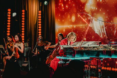Rock superstar YOSHIKI performs with a string quartet at the GRAMMY Museum on May 15, 2023. The composer, classically-trained pianist, and rock drummer will perform Yoshiki Classical 10th Anniversary World Tour with Orchestra 2023 "REQUIEM" this October, headlining shows at Tokyo Garden Theater (Tokyo), Royal Albert Hall (London), Dolby Theater (L.A.), and Carnegie Hall (New York).