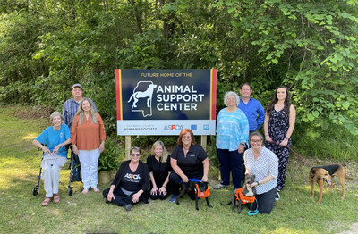 ASPCA team members and Oktibbeha County Humane Society Board Members attend the groundbreaking ceremony for the new OCHS Animal Support Center by the ASPCA in Starkville, MS.