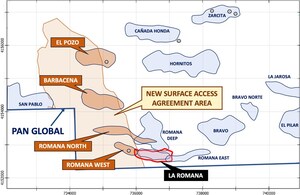 PAN GLOBAL COMMENCES EXPLORATION AT ROMANA WEST IN THE ESCACENA PROJECT, SOUTHERN SPAIN