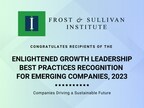 Frost and Sullivan Institute launches Enlightened Growth Leadership Awards, 2023 for Emerging Companies Dedicated to 'Innovating to Zero'.
