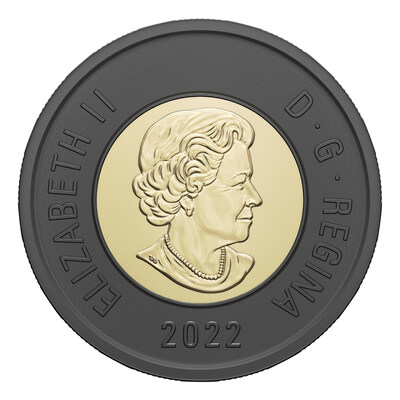 La pice de circulation de 2 $ honorant la reine Elizabeth II (Groupe CNW/Monnaie royale canadienne)
