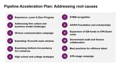 Main elements of the AICPA's plan to boost the pool of prospective CPAs