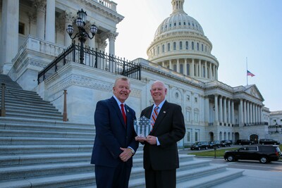 U.S. Rep. Mike Ezell (R-Miss.) is given the NSSF Real Solutions Champion award by NSSF's Lawrence G. Keane in Washington, D.C.