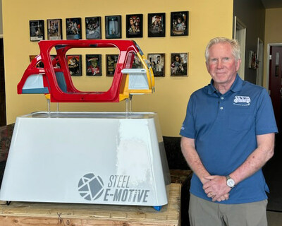 WorldAutoSteel and Steel E-Motive Technical Director George Coates with Steel E-Motive model
