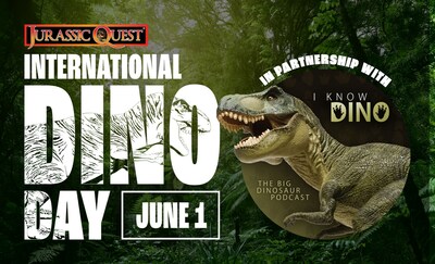 North America’s biggest dinosaur adventure to hold a day of dino-mite activities with free virtual events, dino storytime and one-day-only ticket discounts. For 2023, Jurassic Quest has partnered with the creators of the popular dinosaur podcast I Know Dino for a first-ever collab session that promises fun for adults and children, “Ten Dinosaurs You Never Knew Existed.”