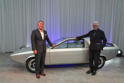 Hyundai Pony Coupe Concept Restored - After 50 Years, Unveiled at Its Birthplace Italy (PRNewsfoto/Hyundai Motor Company)