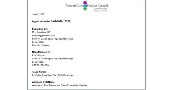ExoCoBio obtained a US Patent for Rose Stem Cell-derived Exosome (RSCE&trade;)