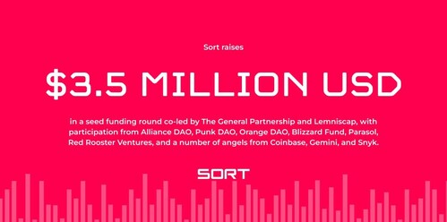 Sort Raises $3.5M in Seed Funding to Spearhead Power Tools for Blockchain UI Development (PRNewsfoto/Sort)