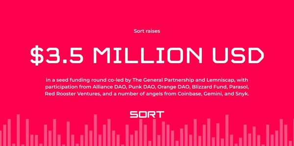 Sort Raises $3.5M in Seed Funding to Spearhead Power Tools for Blockchain UI Development (PRNewsfoto/Sort)