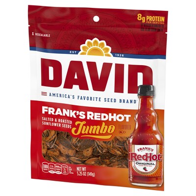 Conagra Brands, Inc. (NYSE: CAG), one of North America's leading branded food companies, is bringing a powerhouse line-up of snack foods and innovation to the National Confectioners Association’s 2023 Sweets & Snacks Expo. Among the company's recent innovation are DAVID Seeds' new Frank’s RedHot® Jumbo Sunflower Seeds.