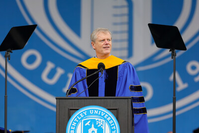NCAA President and former Massachusetts Governor Charlie Baker addressed 962 Bentley University graduates and about 7,000 of their family and friends at the university's undergraduate commencement ceremony. It was his first commencement address since becoming head of the NCAA in March.
