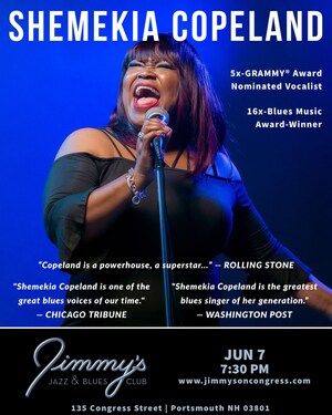 Jimmy's Jazz &amp; Blues Club Features 5x-GRAMMY® Award Nominee, 16x-Blues Music Award-Winner &amp; 48x-Blues Music Award Nominated Vocalist SHEMEKIA COPELAND on Wednesday June 7 at 7:30 P.M.