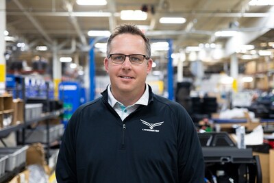 Dustin Noble, VP of Sales and Marketing Standing Inside The Landmaster Manufacturing Facility.