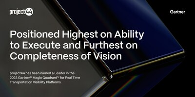 project44 was positioned highest in Ability to Execute and furthest right on Completeness of Vision in the 2023 Gartner® Magic Quadrant™ for Real-Time Transportation Visibility Platforms
