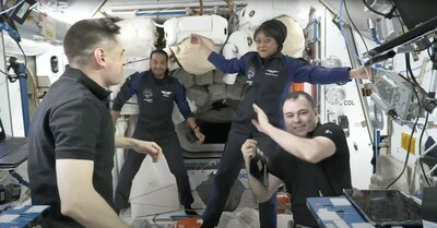 Rayyanah Barnawi and Ali AlQarni arrive at the International Space Station.