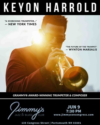 GRAMMY® Award-Winning Trumpeter KEYON HARROLD returns to Jimmy's Jazz & Blues Club on Friday June 9 at 7:30 P.M. Tickets are available at Ticketmaster.com and www.jimmysoncongress.com.