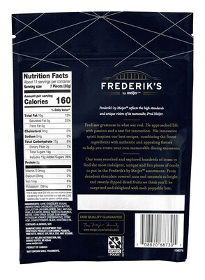 Frederik's Dark Chocolate Almonds - back of package 
