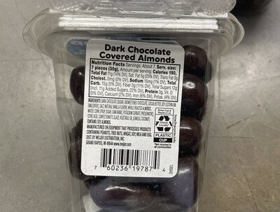 Meijer Express Go Cup Dark Chocolate Almonds - back of package